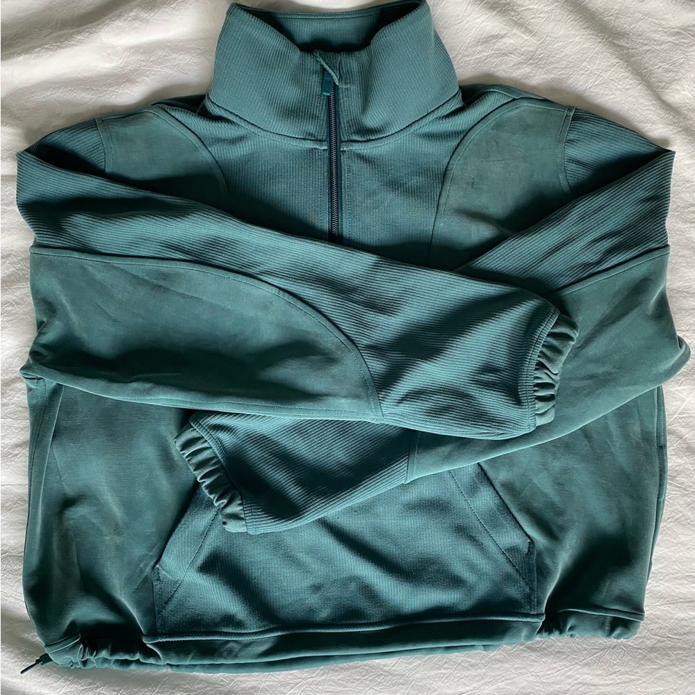 Teal Quarter-Zip Pullover